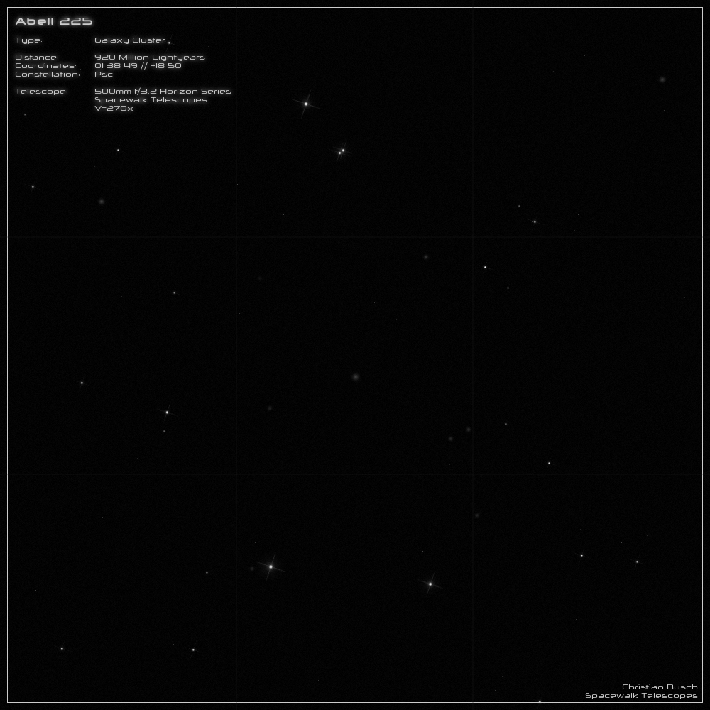 Galaxienhaufen AGC Abell 225 im 20 Zoll Dobson- Teleskop (Spiegelteleskop)