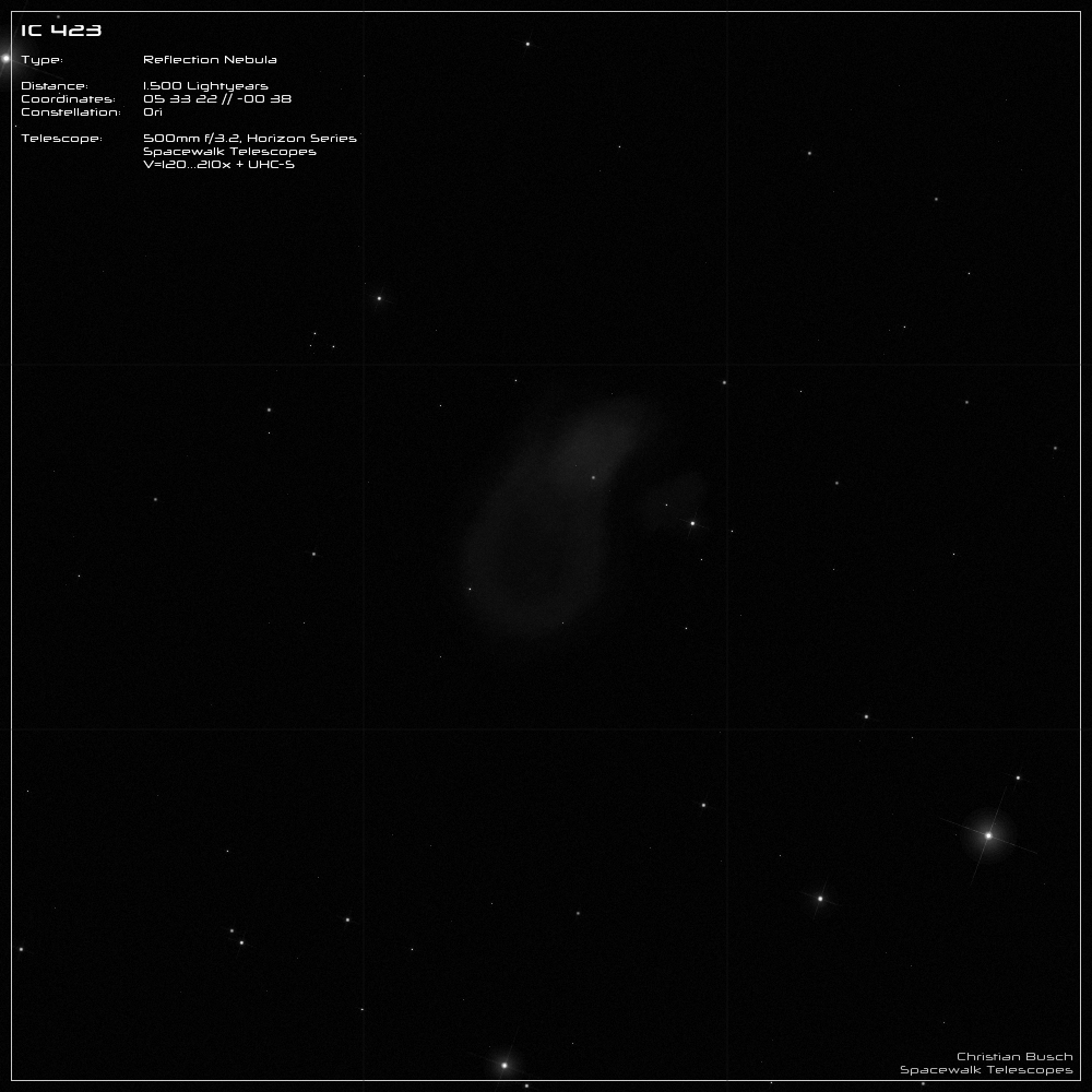 Der Nebel IC 423 im 20 Zoll Dobson- Teleskop (Spiegelteleskop)