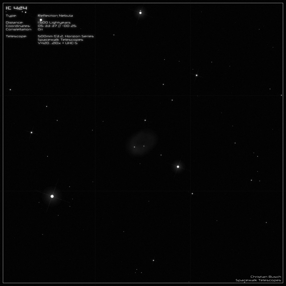 Der Nebel IC 424 im 20 Zoll Dobson- Teleskop (Spiegelteleskop)