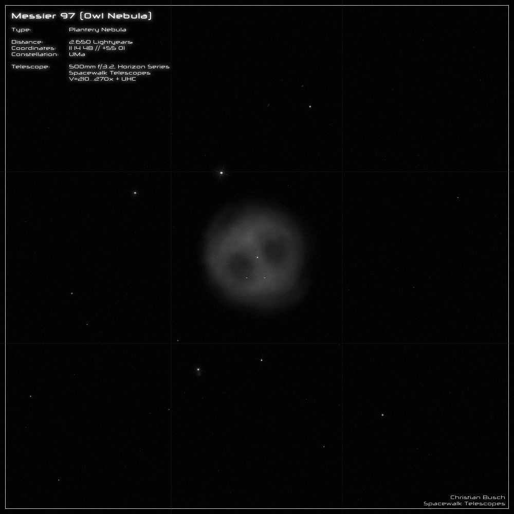 Messier 97 im 20 Zoll Dobson- Teleskop (Spiegelteleskop)