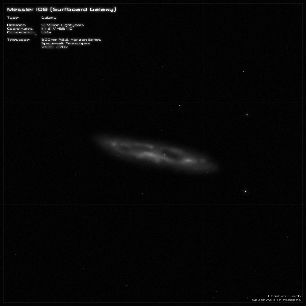 Messier 108 im 20 Zoll Dobson- Teleskop (Spiegelteleskop)