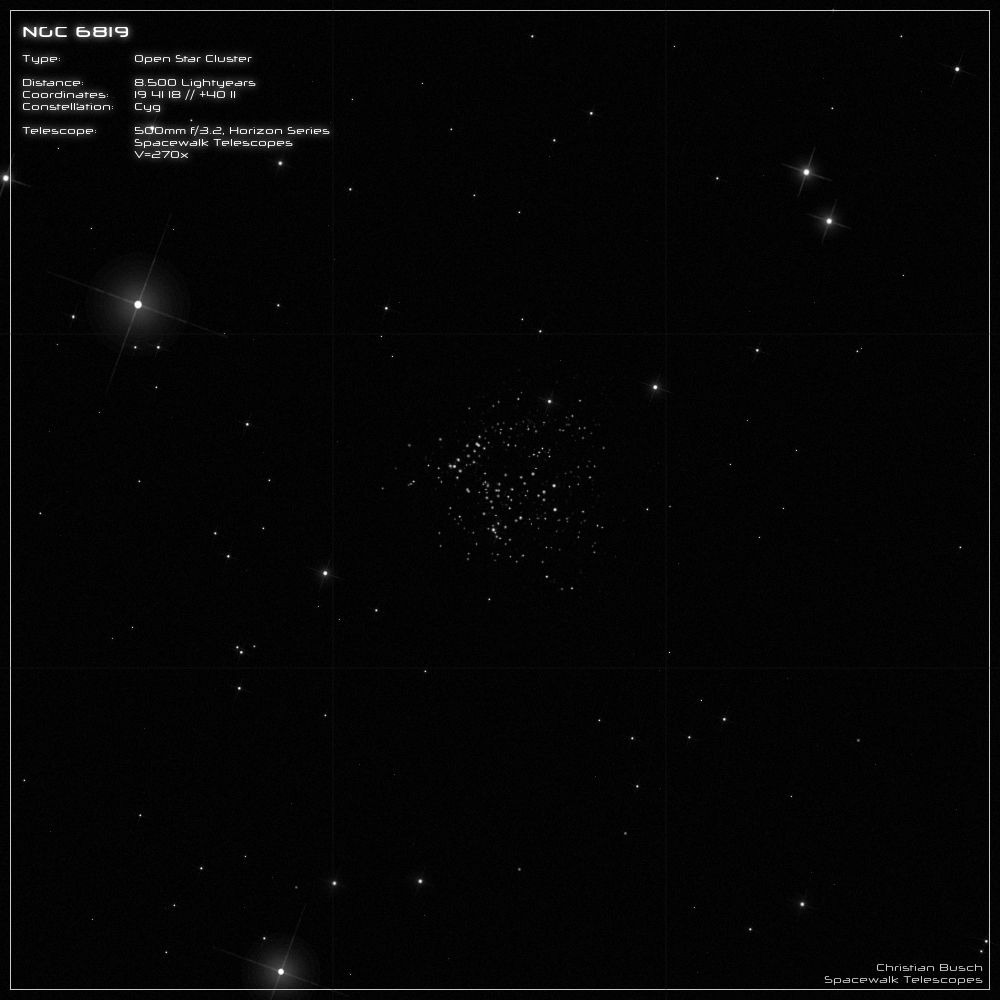 NGC 6819 im 20 Zoll Dobson- Teleskop (Spiegelteleskop)