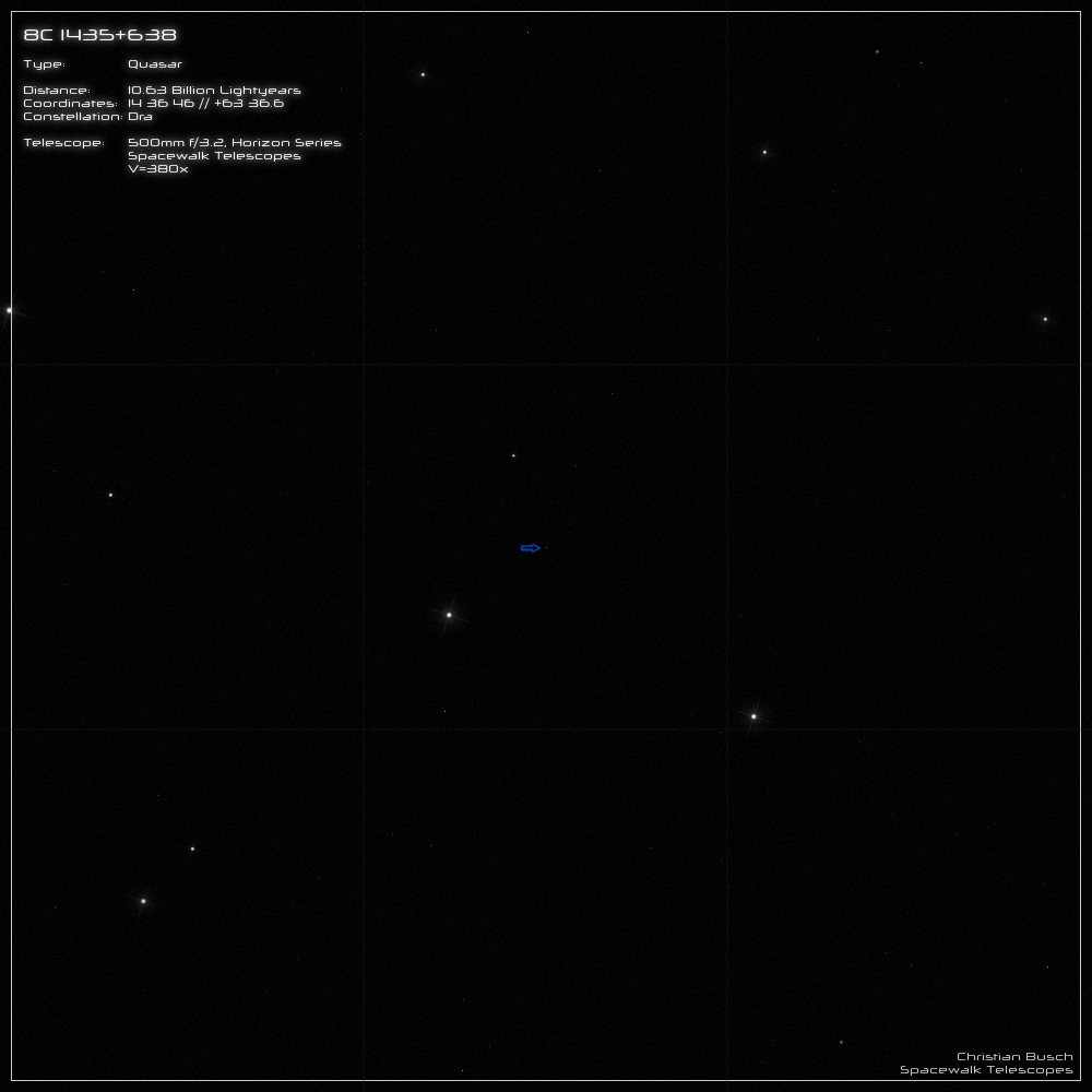 Der Quasar 8C 1435+638 
im 20 Zoll Dobson- Teleskop (Spiegelteleskop)