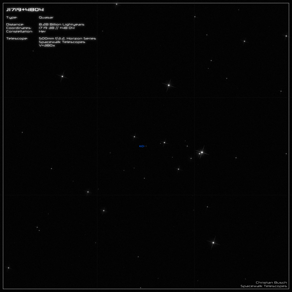 Der Quasar J1719+4804 im 20 Zoll Dobson- Teleskop (Spiegelteleskop)