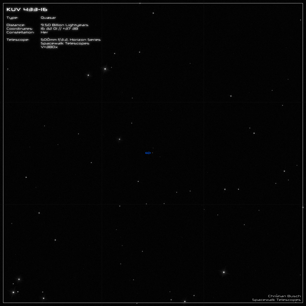 Der Quasar KUV 433-16 im 20 Zoll Dobson- Teleskop (Spiegelteleskop)