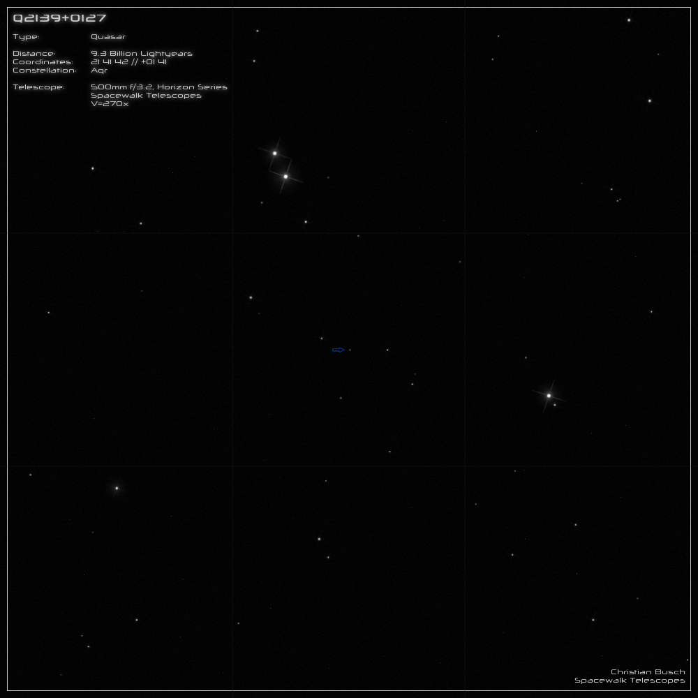 Der Quasar Q2139+0127 im 20 Zoll Dobson- Teleskop (Spiegelteleskop)