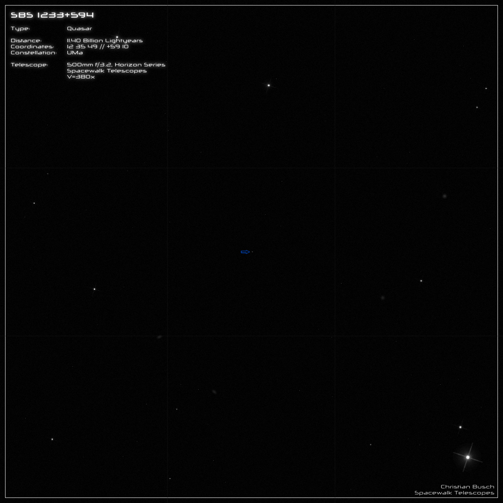 Der Quasar SBS 1233+594 im 20 Zoll Dobson- Teleskop (Spiegelteleskop)