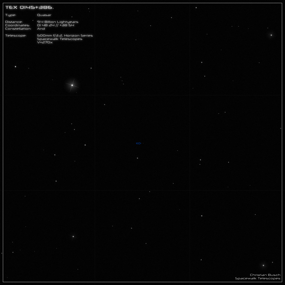 Der Quasar TEX 0145+386 im 20 Zoll Dobson- Teleskop (Spiegelteleskop)