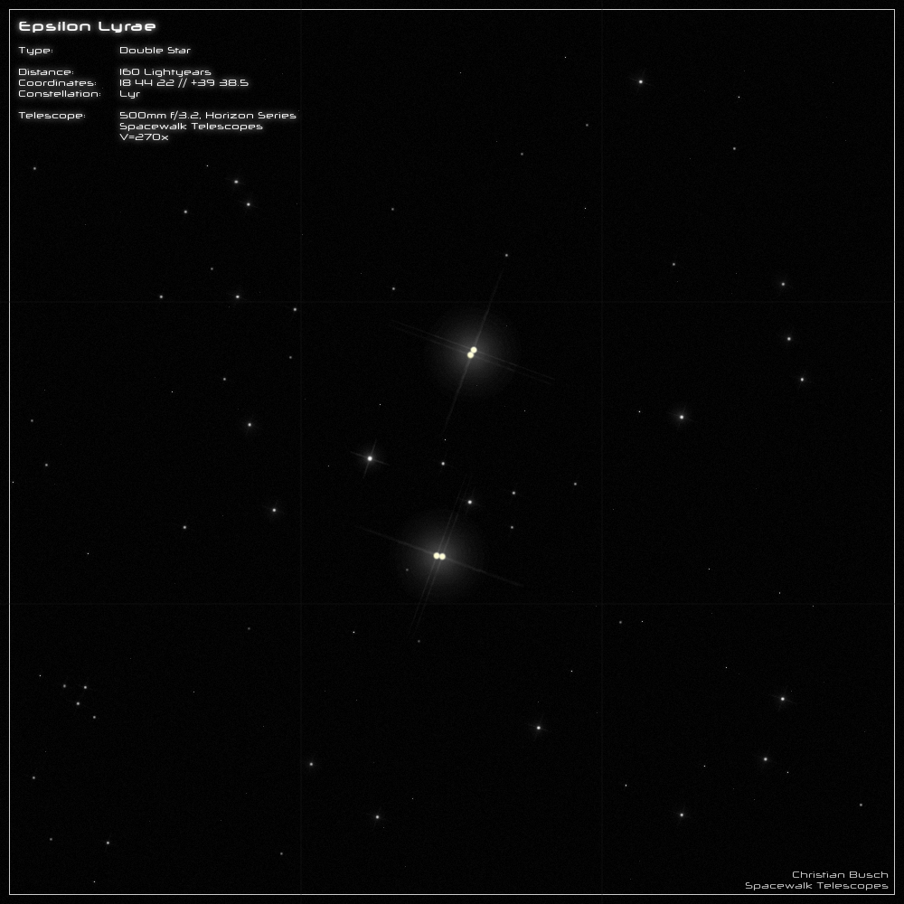 Epsilon Lyrae im 20 Zoll Dobson- Teleskop (Spiegelteleskop)